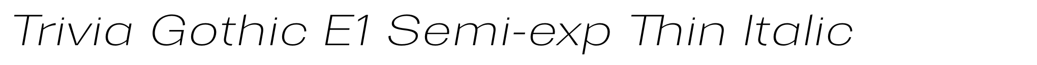 Trivia Gothic E1 Semi-exp Thin Italic image